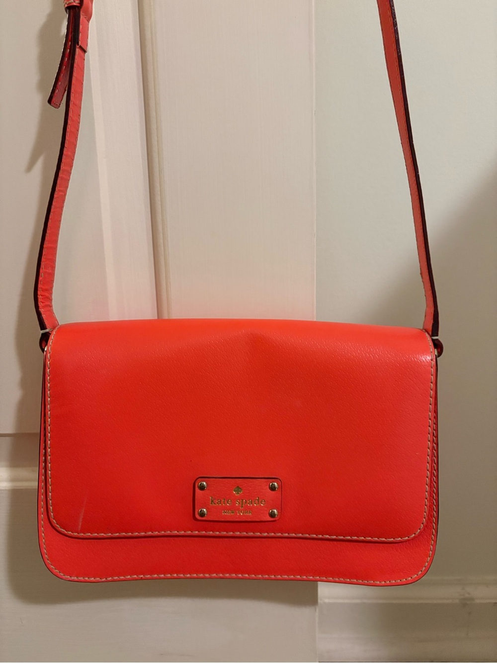 kate spade Coral-Red Leather Crossbody Bag